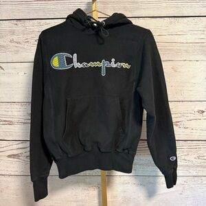 Champion Vintage Reverse Weave Heavy Black Hoodie